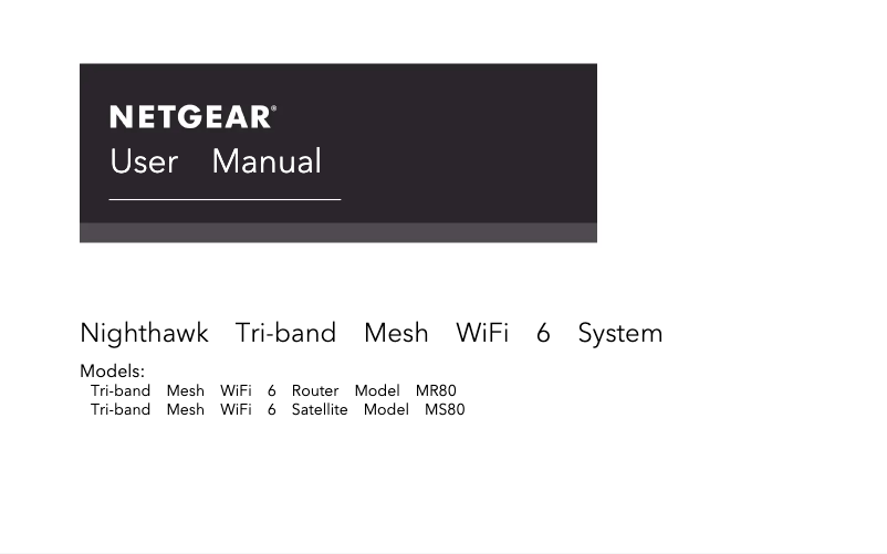 Página 1 del manual Manual de usuario Netgear Nighthawk MK84