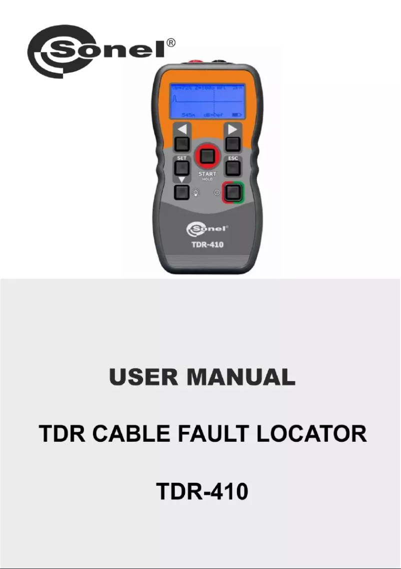 Page n°1 - Manuel utilisateur Sonel TDR-410
