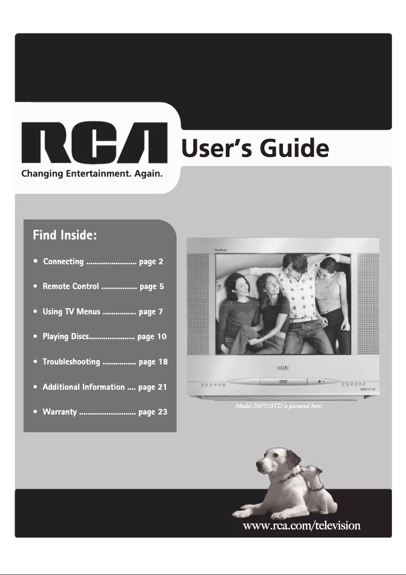 Page n°1 - Manuel utilisateur RCA 20F510TD