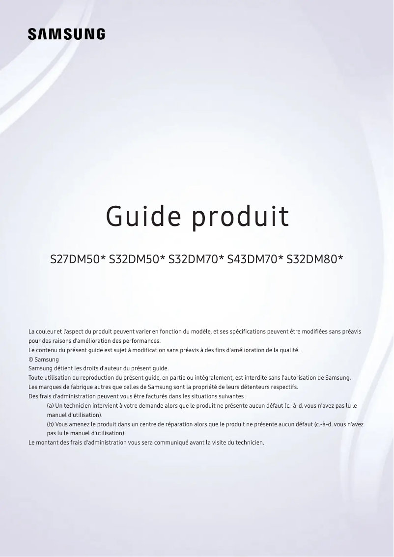 Page 1 de la notice Brochure Samsung S32DM500EU