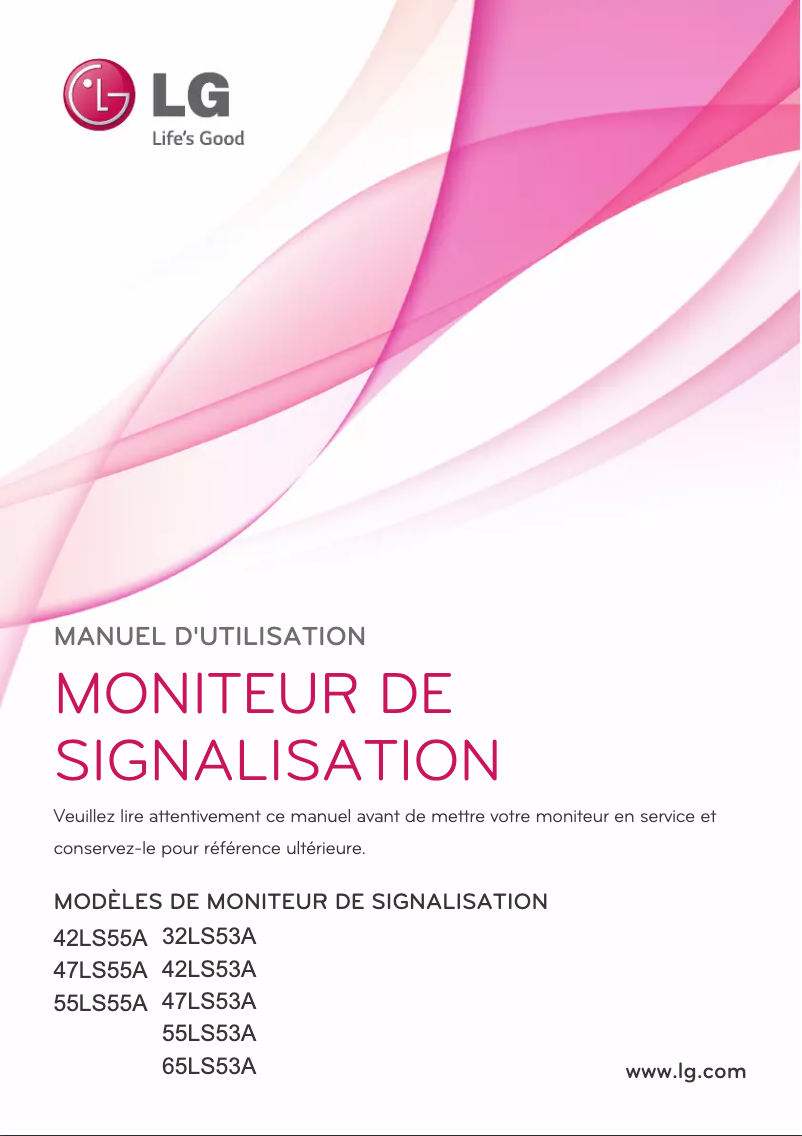 Page 1 de la notice Manuel utilisateur LG 42LS55A