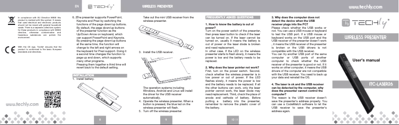 Page 1 de la notice Manuel utilisateur Techly ITC-LASER26