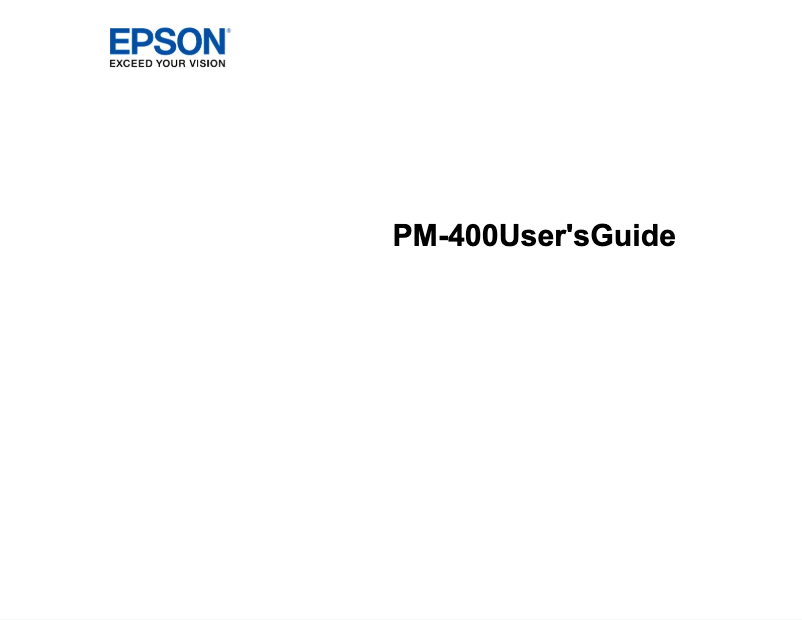 Image de la première page du manuel de l'appareil PictureMate PM-400