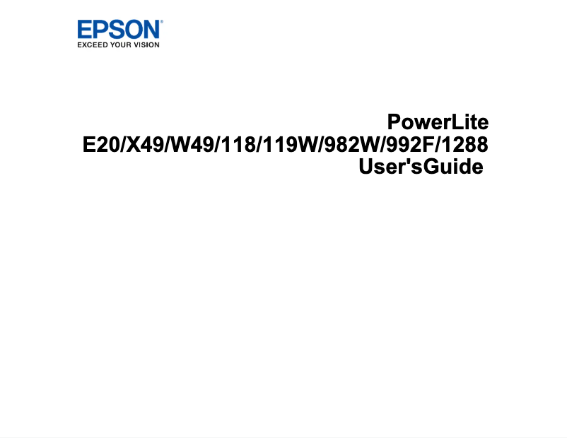 Page 1 de la notice Manuel utilisateur Epson PowerLite 118