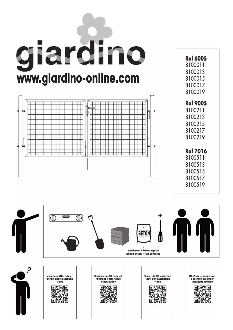 Page n°1 - Manuel utilisateur Giardino 8100217