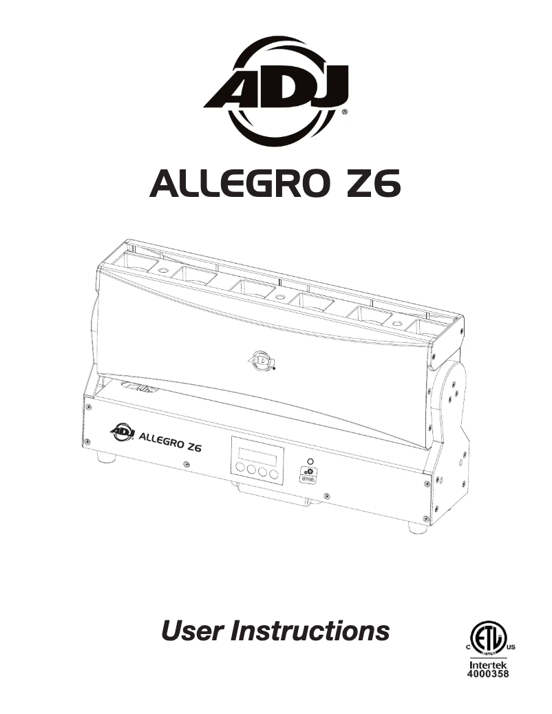 Página 1 del manual Manual de usuario Adj Allegro Z6