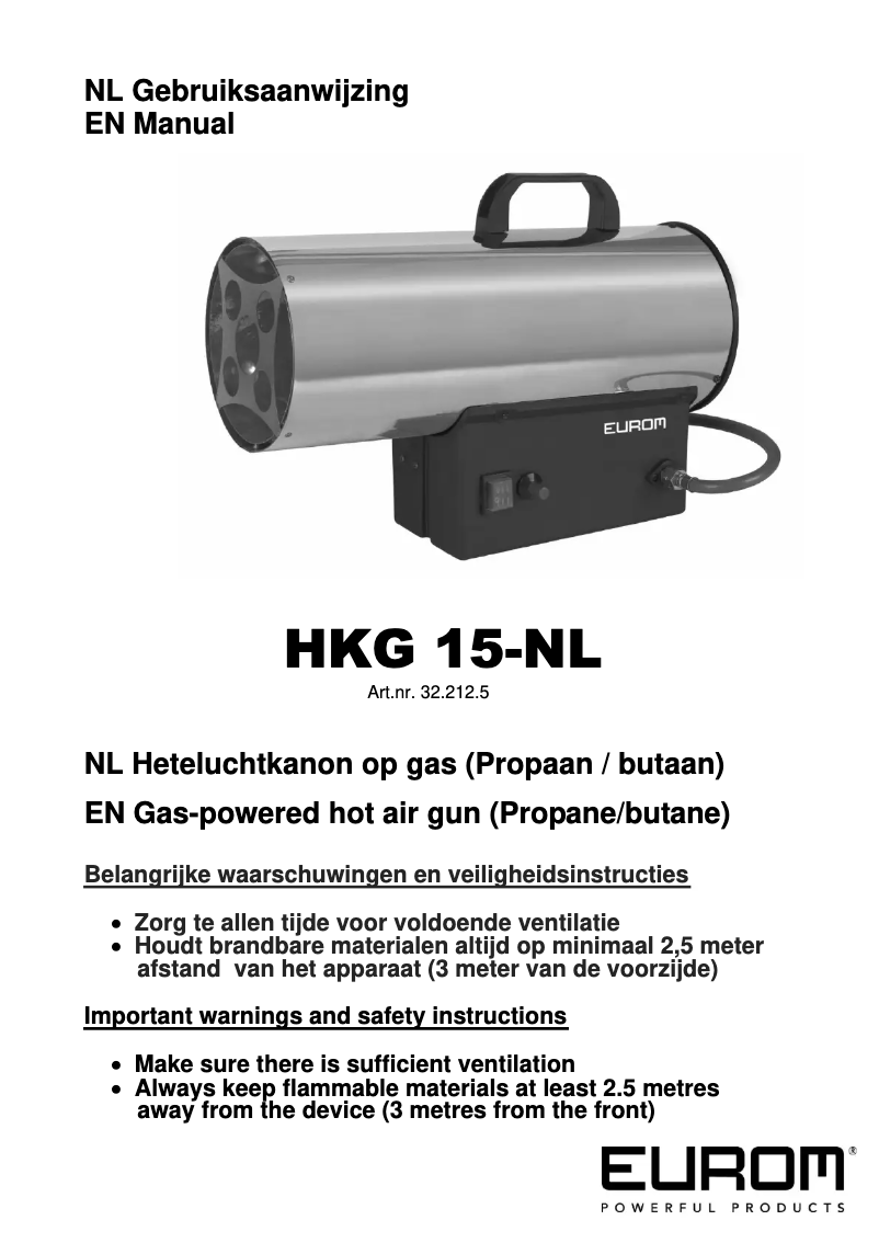 Image de la première page du manuel de l'appareil HKG 15