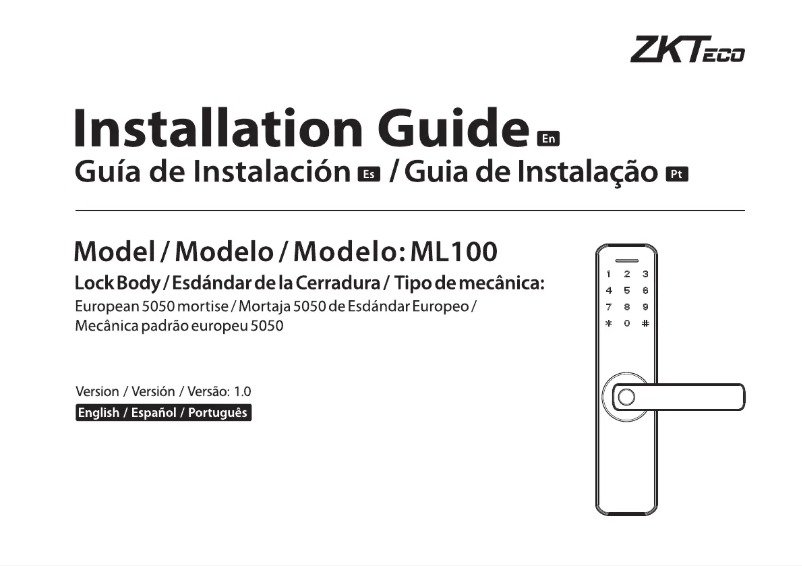 Página 1 del manual Manual de usuario ZKTeco ML100