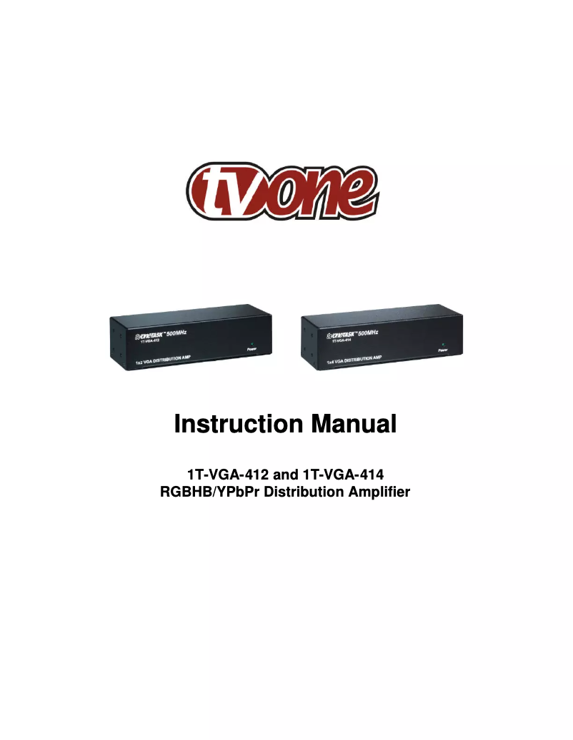 Página 1 del manual Manual de usuario TV One 1T-VGA-414