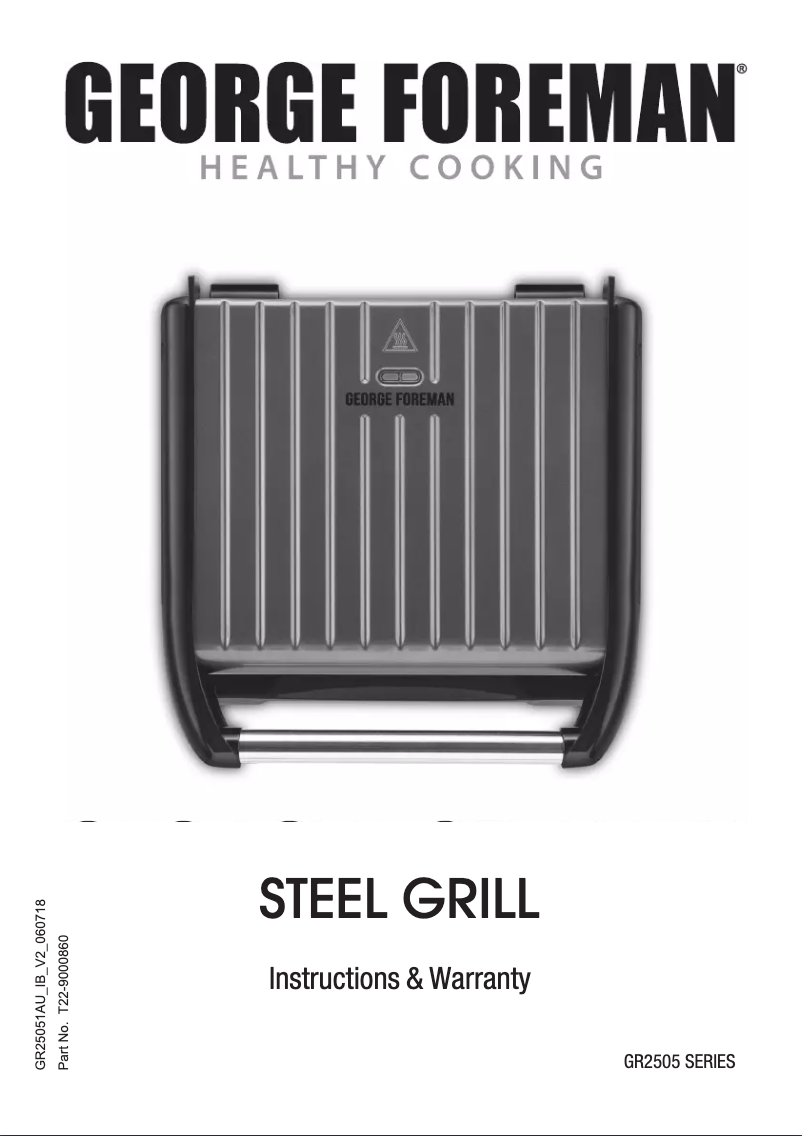Page 1 de la notice Manuel utilisateur George Foreman GR25051AU