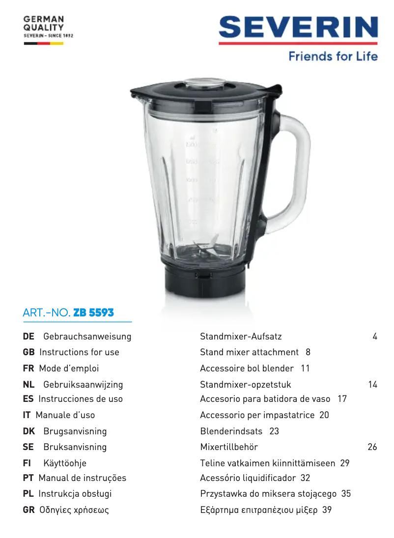 Image de la première page du manuel de l'appareil ZB 5593