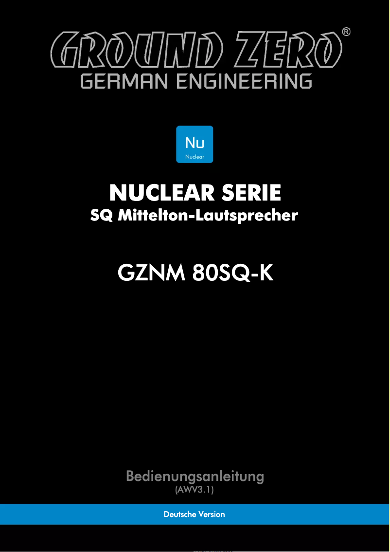 Page 1 de la notice Manuel utilisateur Ground Zero GZNM 80SQ-K
