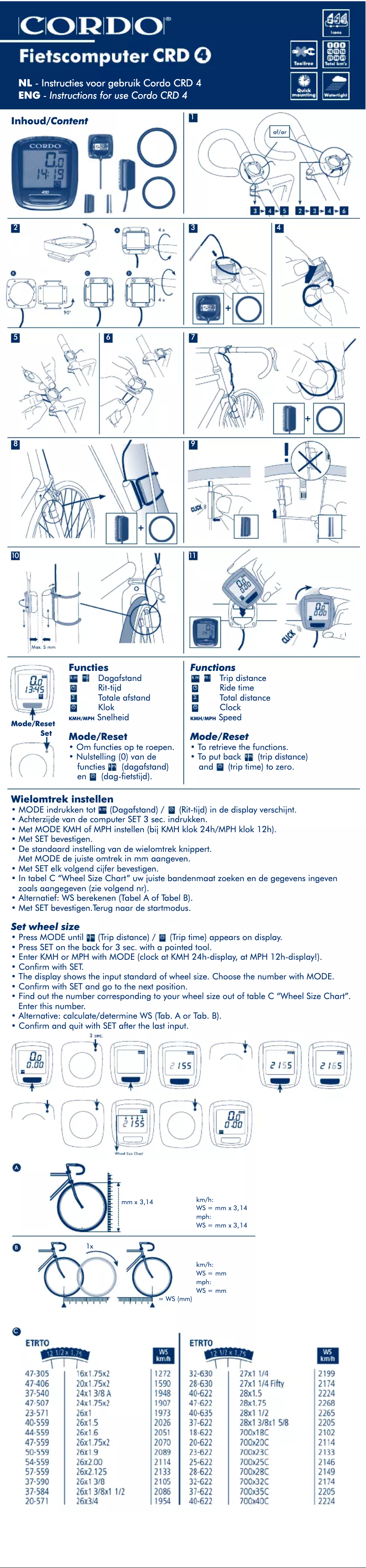 Page 1 de la notice Manuel utilisateur Cordo CRD 4