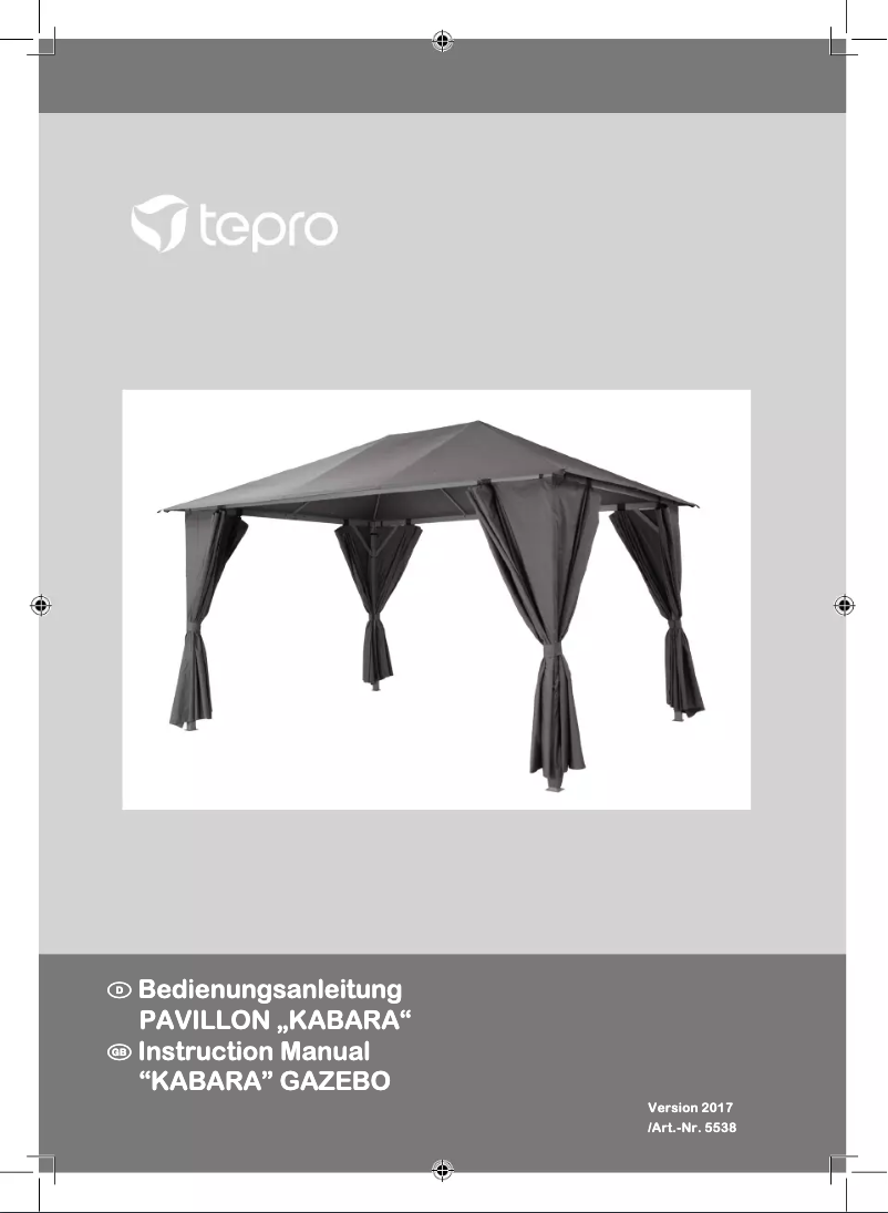 Page 1 de la notice Manuel utilisateur tepro Kabara