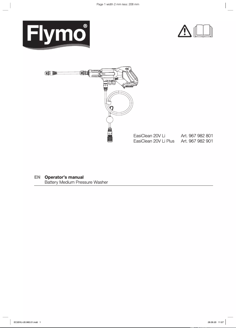 Image de la première page du manuel de l'appareil EasiClean Plus Li