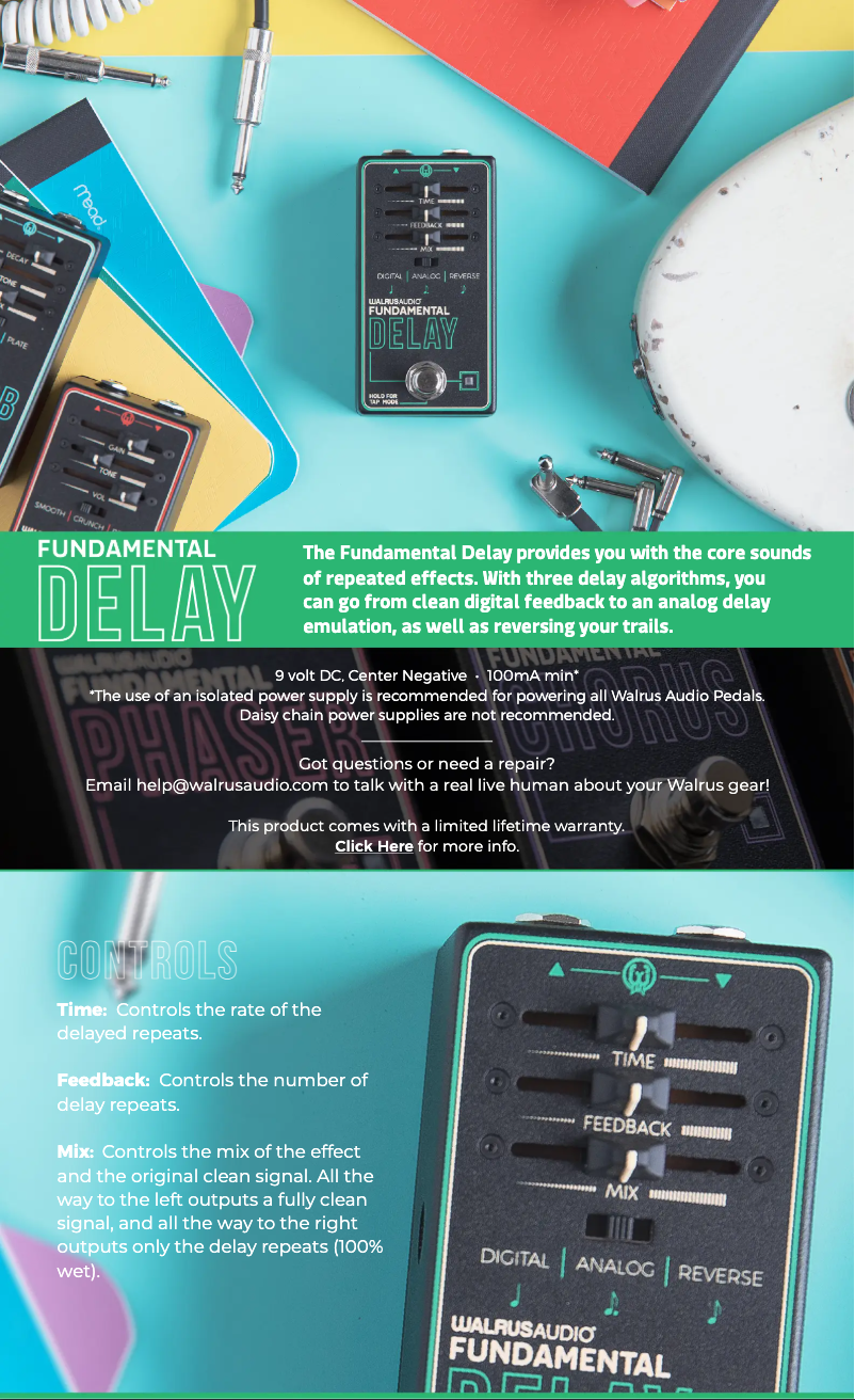 Image de la première page du manuel de l'appareil Fundamental Reverb