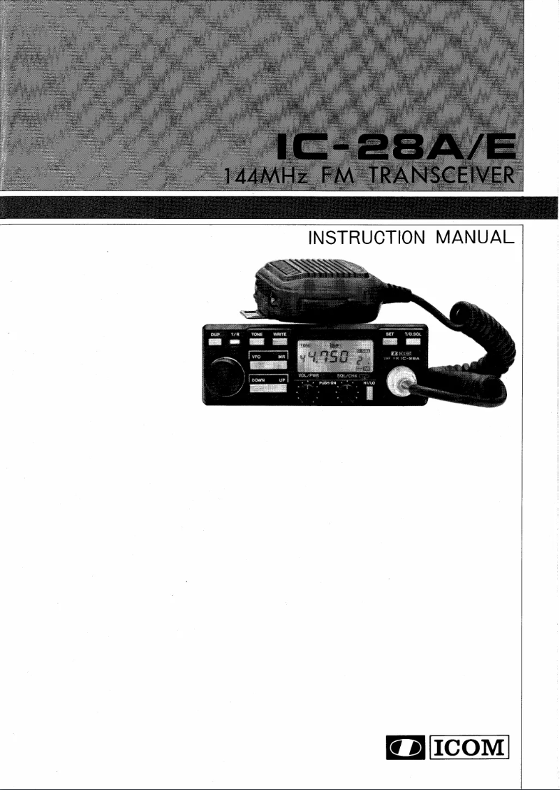 Page n°1 - Manuel utilisateur ICOM IC-28A