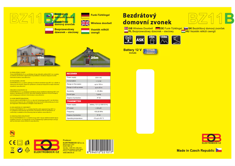 Page 1 de la notice Manuel utilisateur Elektrobock BZ11