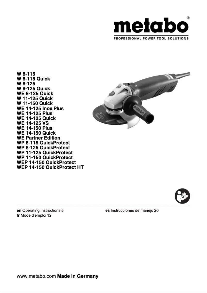 Page n°1 - Manuel utilisateur Metabo W 11-150 Quick