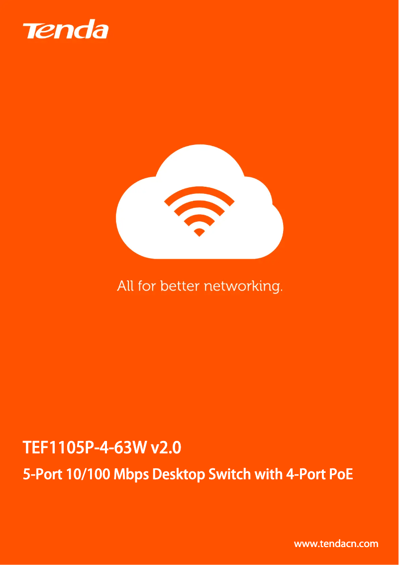 Page n°1 - Manuel utilisateur Tenda TEF1105P-4-63W