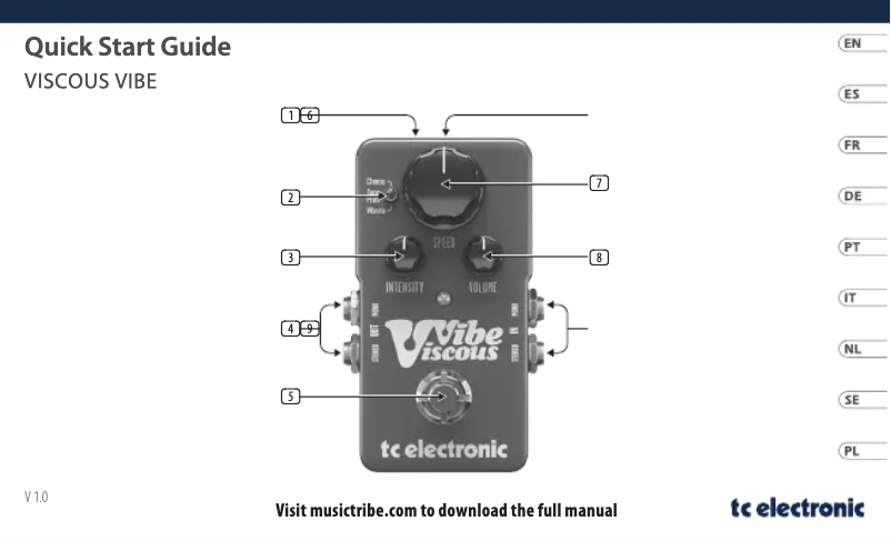 Image de la première page du manuel de l'appareil Viscous Vibe