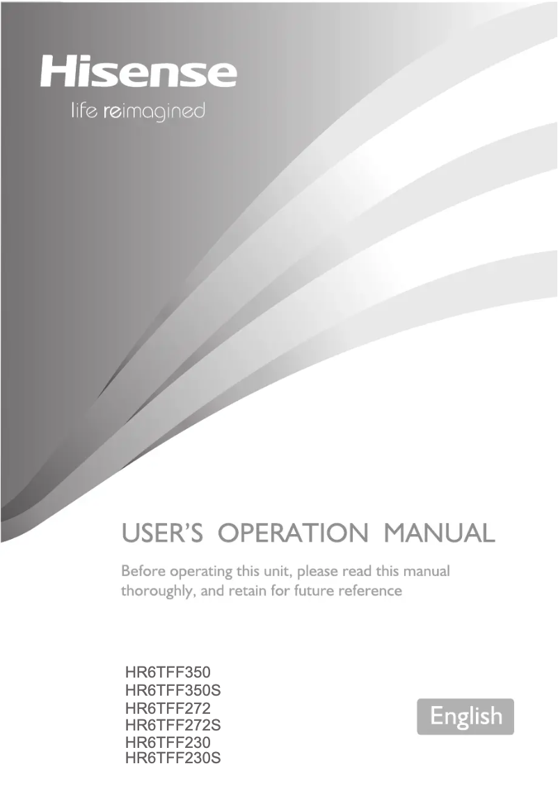 Page n°1 - Manuel utilisateur Hisense HR6TFF272