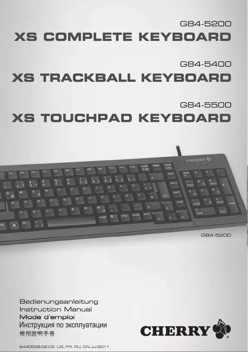 Image de la première page du manuel de l'appareil XS Touchpad