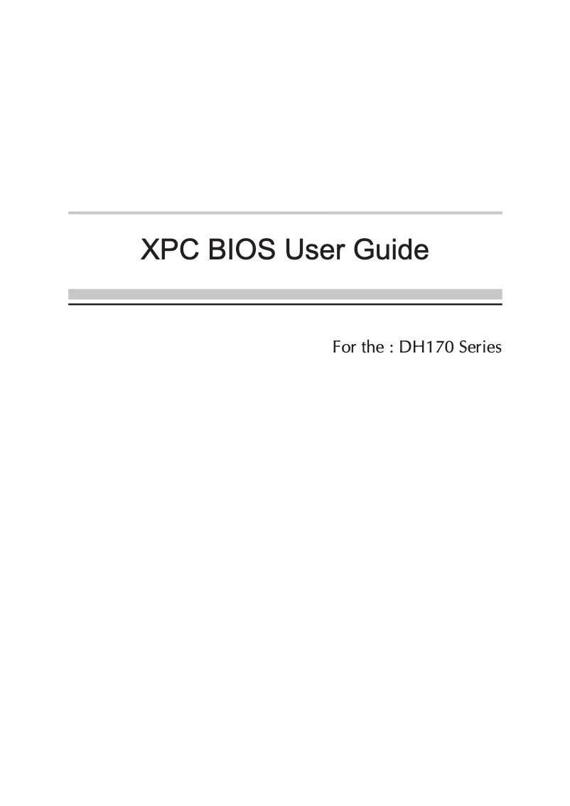 Image de la première page du manuel de l'appareil XPC DH170