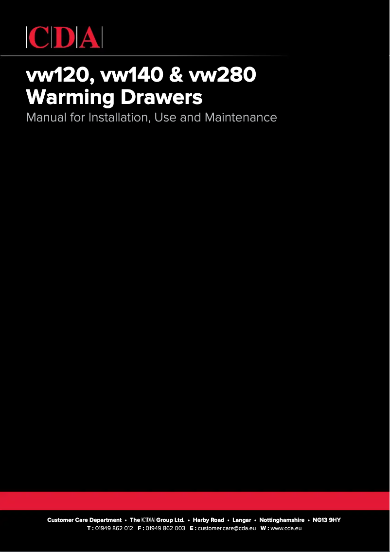 Page 1 of the manual User Manual CDA VW140