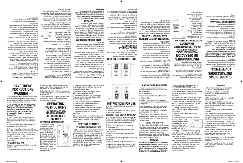 Page 1 de la notice Manuel utilisateur Conair LPG1R