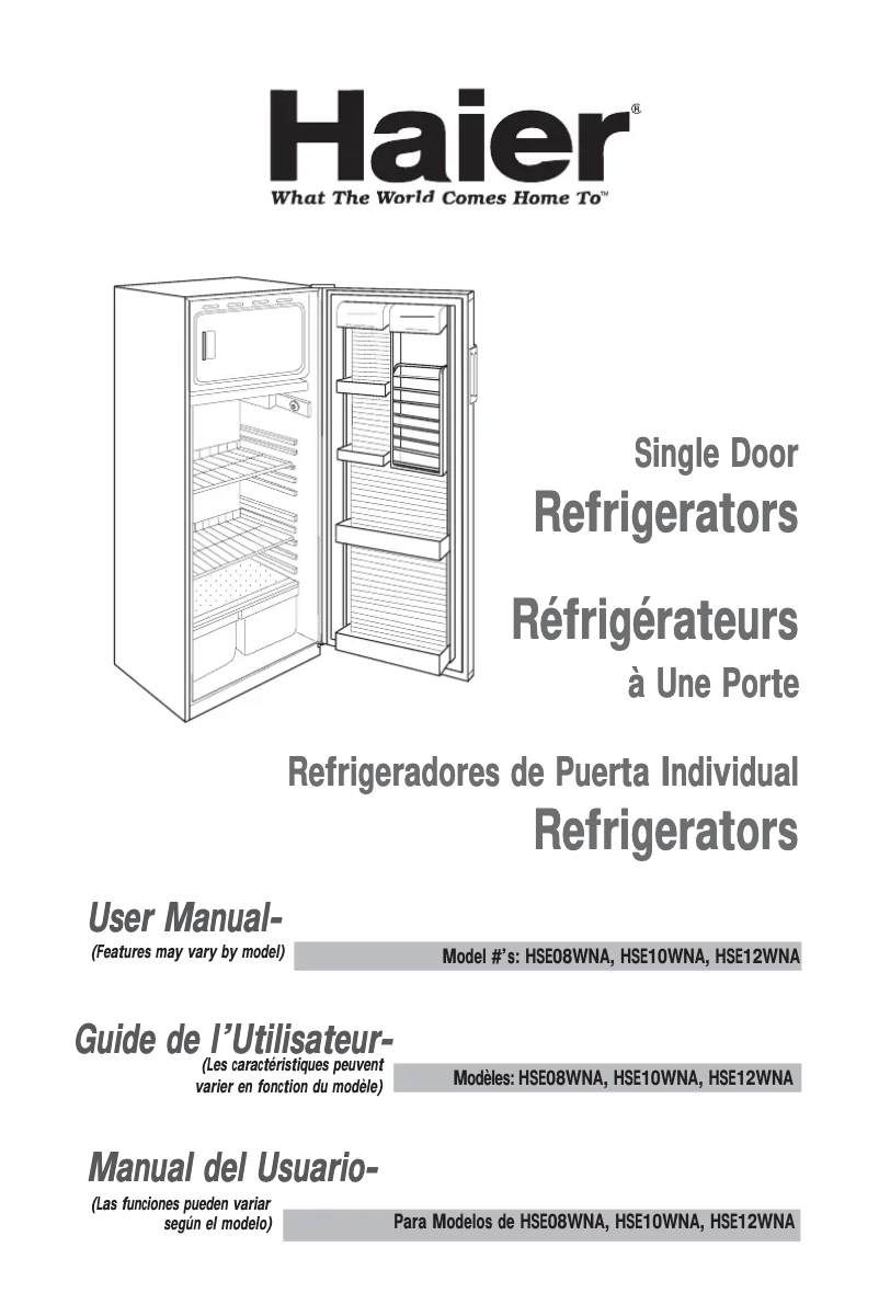 Page n°1 - Manuel utilisateur Haier HSE12WNAWW