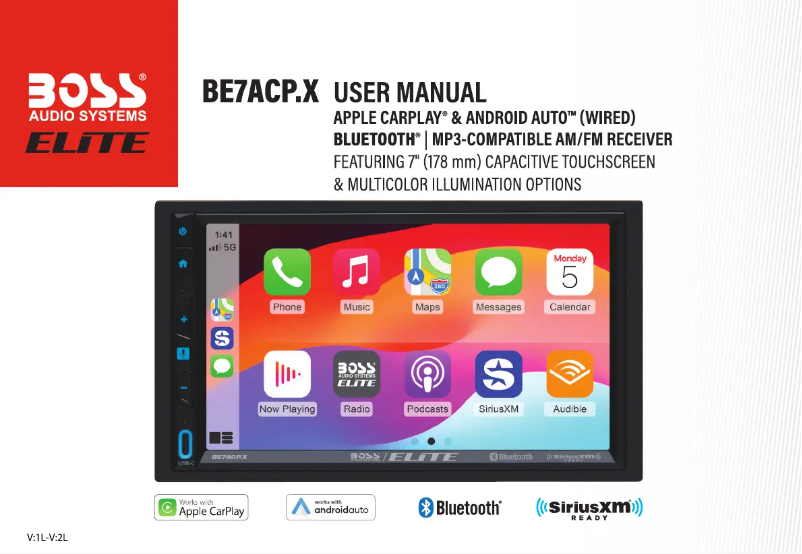 Page 1 de la notice Manuel utilisateur Boss Elite BE7ACP.XC