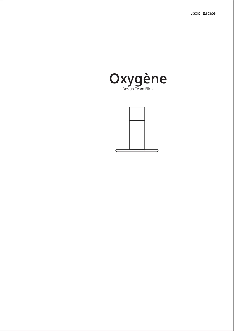 Page n°1 - Manuel utilisateur Elica Oxygene