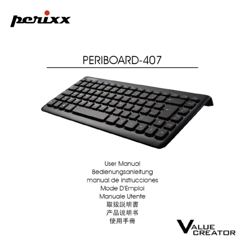 Page n°1 - Manuel utilisateur Perixx PERIBOARD-407