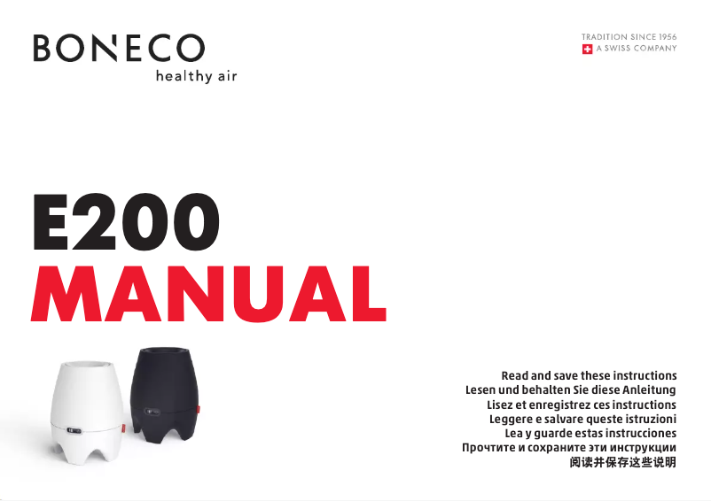Page 1 de la notice Manuel utilisateur Boneco E200