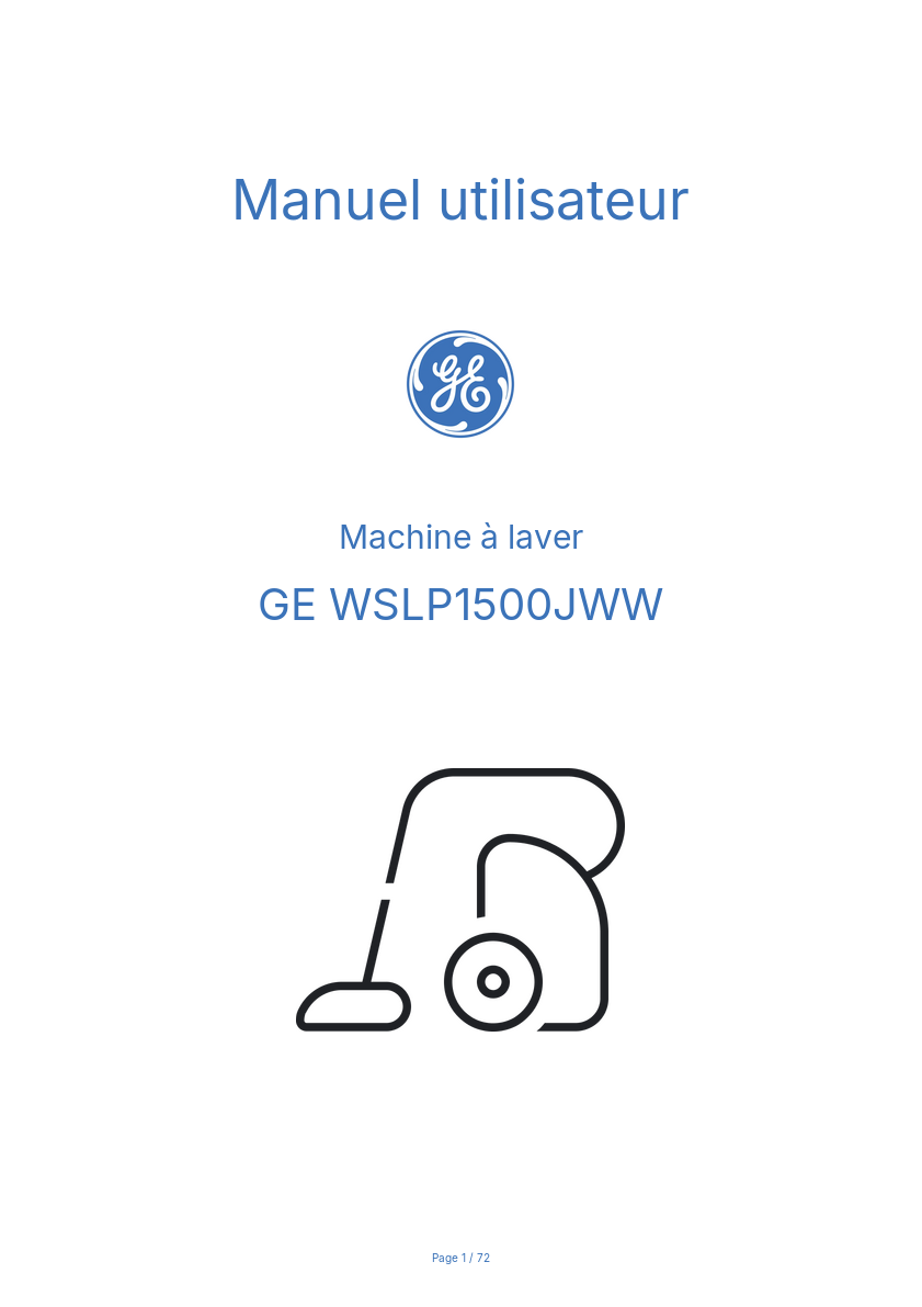 Image de la première page du manuel de l'appareil WSLP1500JWW