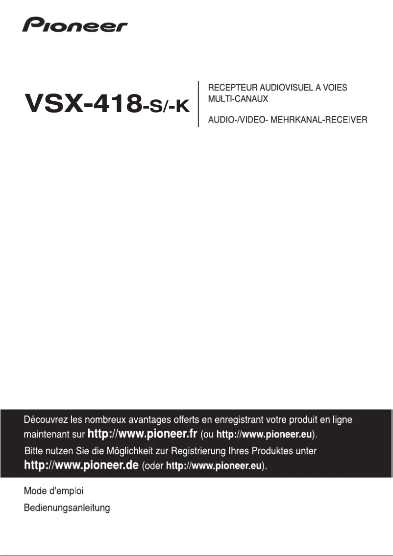 Image de la première page du manuel de l'appareil VSX-418