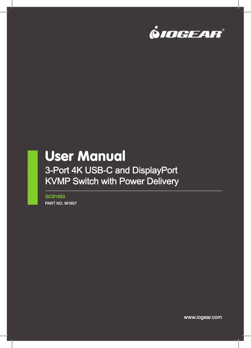 Page 1 de la notice Manuel utilisateur iogear GCS1953