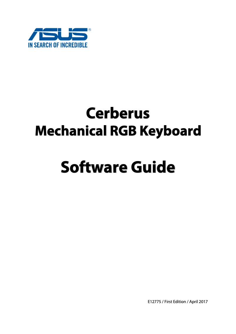 Page n°1 - Manuel utilisateur Asus Cerebrus Mech RGB
