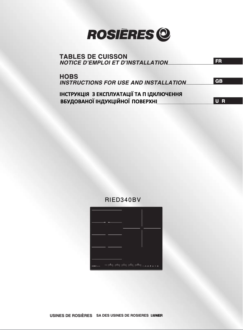 Page 1 de la notice Manuel utilisateur Rosieres RIED 340 BV