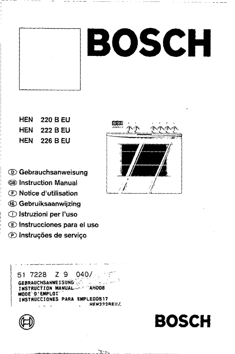 Page 1 de la notice Manuel utilisateur Bosch HEN220B256B