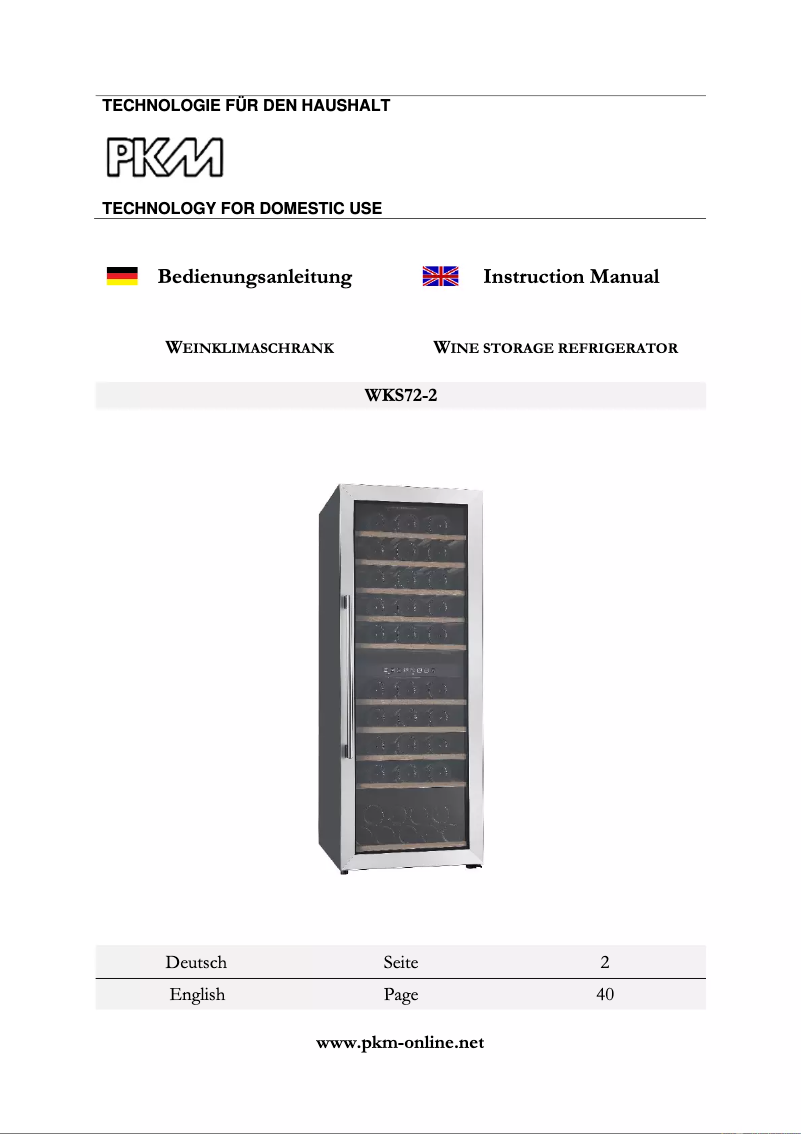 Page 1 of the manual User Manual PKM WKS72-2