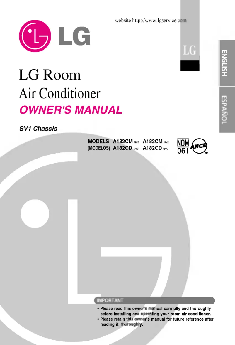 First page image of the manual for A182CM