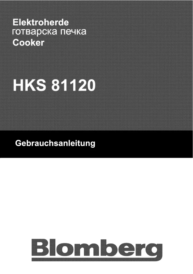 Page n°1 - Manuel utilisateur Blomberg HKS 81120