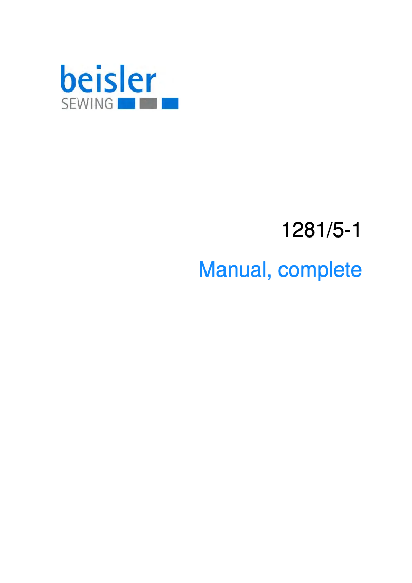 Page n°1 - Manuel utilisateur Dürkopp Adler 1281-5