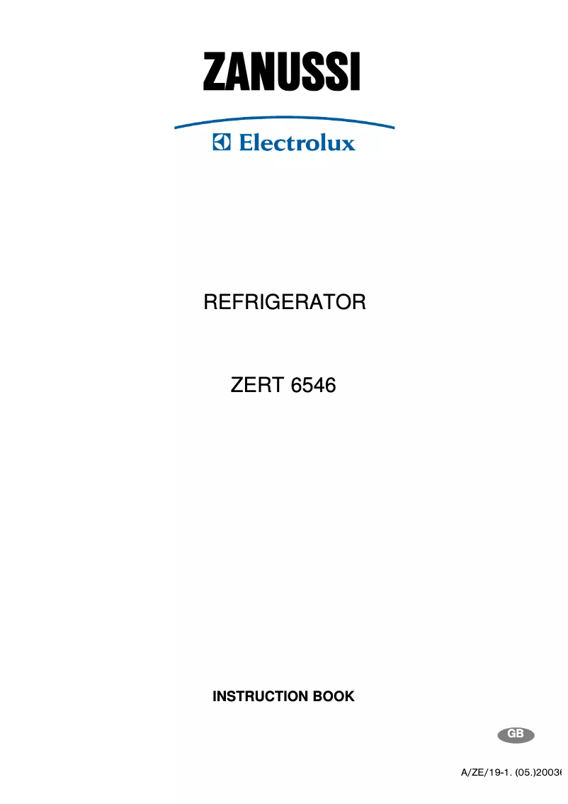 Page n°1 - Manuel utilisateur Zanussi-Electrolux ZERT6546