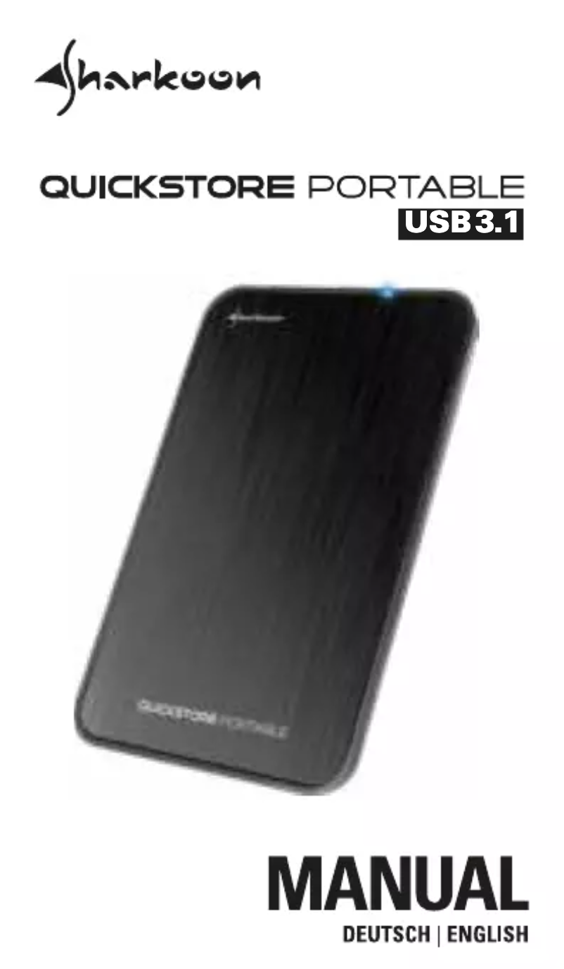 Page 1 de la notice Manuel utilisateur Sharkoon Quickstore Portable