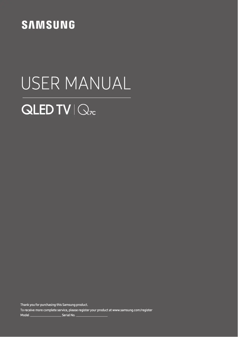 Image de la première page du manuel de l'appareil QE65Q7CAMT