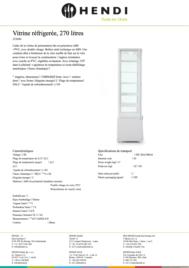 Page 1 de la notice Fiche technique Arktic 233290