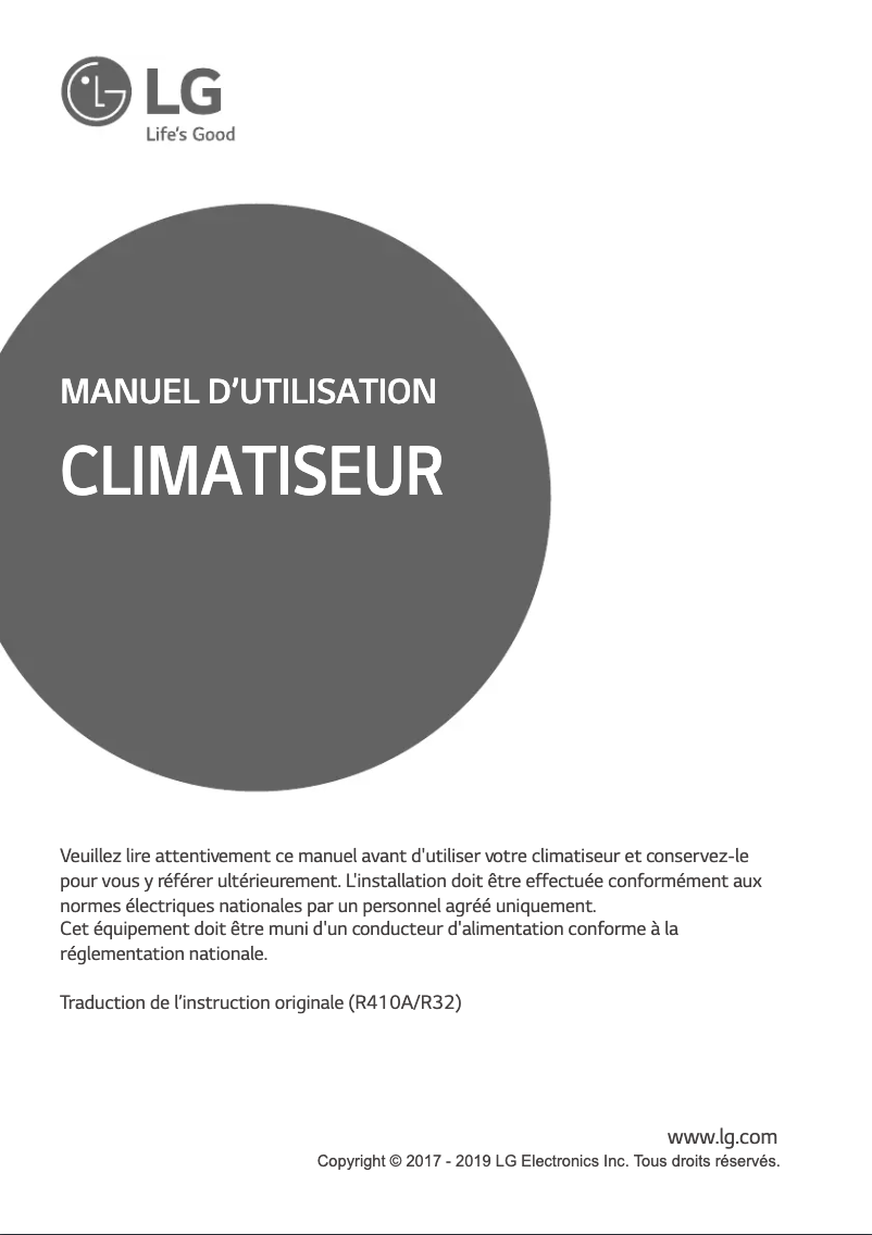 Image de la première page du manuel de l'appareil MULTI V ARNU05GTRB4